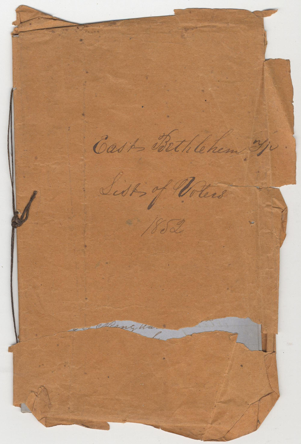 1852 East Bethlehem Twp list of voters